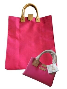 Tote: Maggie B Fold & Go Hibiscus Tote
